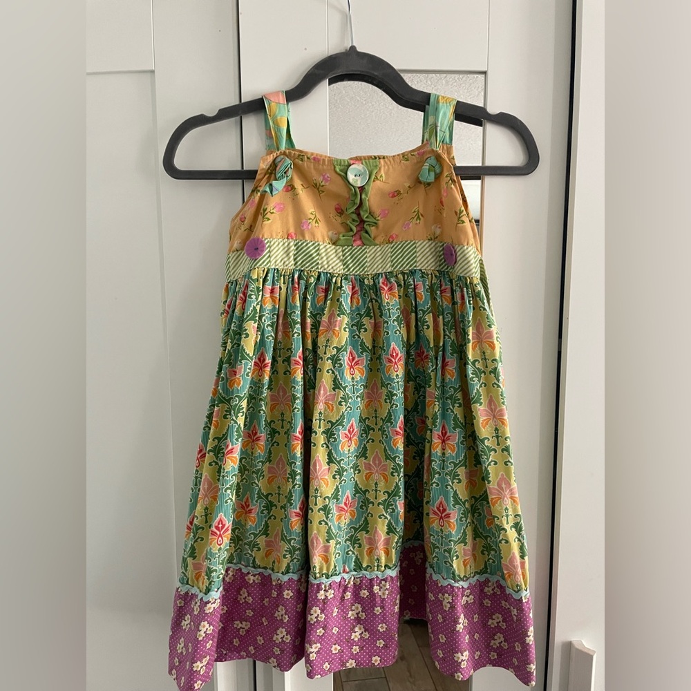 Matilda Jane Multicolor Floral Kids Dress Sz. 8 girls
